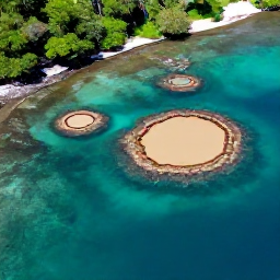 Caribbean Holidays, October Hotspots, Aerial view of the turquoise volcanic waters and floating mud pools at Sulphur Springs in Saint Lucia