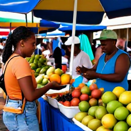 Caribbean Holidays, October Hotspots, Colourful Saint Lucia street market in Castries with tropical fruit, spices and friendly local vendors