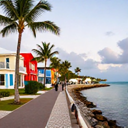 Caribbean Holidays, October Instagram Hotspots, Colourful waterfront promenade and tropical evening atmosphere at Cruz Bay, St John
