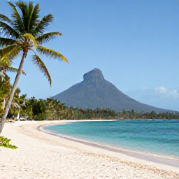 Caribbean Holidays, October Island Hopping, A peaceful beach on Nevis with palm trees, calm turquoise water and Nevis Peak rising in the background