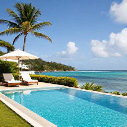 Caribbean Holidays, October Luxury Holidays, Elegant beachfront resort in Saint Vincent and the Grenadines with a private pool, palm trees and calm Caribbean sea