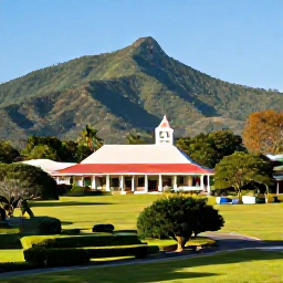 Caribbean Holidays, October Luxury Holidays, Historic sugar plantation estate and green mountain landscape on Saint Kitts, photographed in clear October daylight