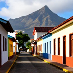 Caribbean Holidays, October Montserrat, Colourful Montserrat village street with Caribbean buildings, local people and warm October sunshine
