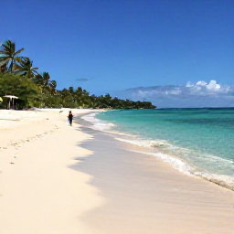 Caribbean Holidays, October Nature Holidays, A quiet tropical beach on Saint Barth&eacute;lemy with clear water, pale sand, palms and a snorkeller near the shore