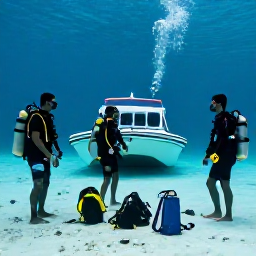 Caribbean Holidays, October Scuba Diving, Friendly scuba diving group preparing equipment beside a beach on Saint Kitts before an October boat dive