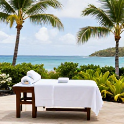 Caribbean Holidays, October Spa Breaks, Relaxing luxury spa treatment in a bright Caribbean resort on Saint Barth&eacute;lemy, with tropical greenery and calm island light
