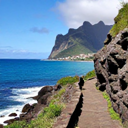 Caribbean Holidays, October Walking, A scenic coastal walking route in Montserrat with turquoise sea, rugged cliffs and a small village in the distance