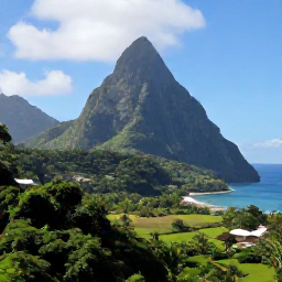 Caribbean Holidays, October Walking Holidays, A panoramic view of Saint Lucia's green mountains, coastal paths and tropical October landscape
