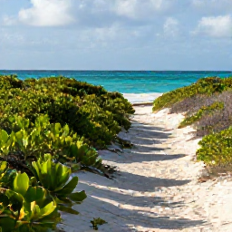 Caribbean Holidays, October Walking Holidays, A scenic coastal walking trail on Providenciales in the Turks and Caicos Islands, with turquoise sea, white sand and low tropical vegetation under soft October sunlight