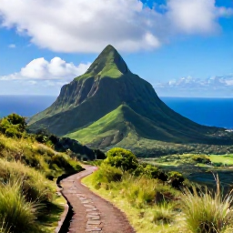 Caribbean Holidays, October Walking Holidays, View across green volcanic mountains and the Caribbean Sea from a walking trail on Saint Vincent