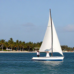 Caribbean Holidays, October Weddings, Barbados honeymoon scene after an October wedding, couple sailing on calm turquoise water near the coast with palm-fringed beaches in the distance
