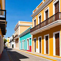 Caribbean Holidays, Puerto Rico Adults Only, Colourful streets of Old San Juan, Spanish colonial buildings, cobbled pavement and bright Caribbean sunshine
