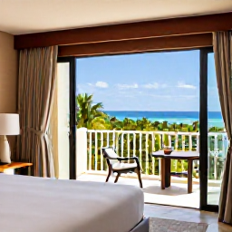Caribbean Holidays, Puerto Rico Adults Only, Stylish adults-only Puerto Rico resort room with balcony overlooking tropical gardens and the Caribbean Sea