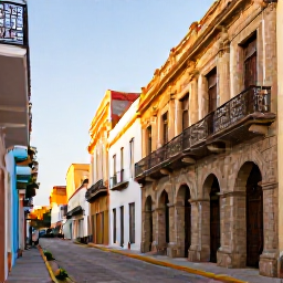 Caribbean Holidays, Puerto Rico Adults Only, Visitors exploring the colourful streets and historic stone buildings of Old San Juan, Puerto Rico, in warm afternoon light