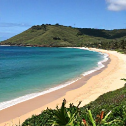 Caribbean Holidays, Puerto Rico Adventure, A sunny Puerto Rican coastline in February with turquoise water, golden sand and green hills, realistic travel photograph