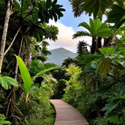 Caribbean Holidays, Puerto Rico Adventures, A bright January morning on Puerto Rico&rsquo;s lush El Yunque rainforest trails, with tropical foliage, a wooden path and distant mountain views