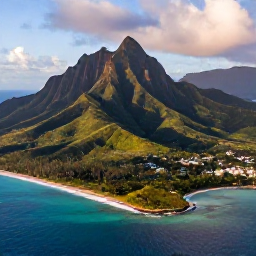 Caribbean Holidays, Puerto Rico Adventures, Aerial view of Puerto Rico's lush mountains, turquoise coastline and dramatic tropical landscape in warm September light