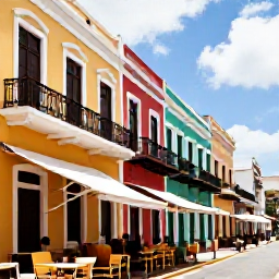 Caribbean Holidays, Puerto Rico Adventures, Colourful historic streets, balconies and lively outdoor cafes in Old San Juan, Puerto Rico