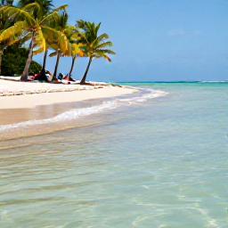 Caribbean Holidays, Puerto Rico Beaches, A quiet Puerto Rico beach with calm shallow water, shady palm trees, colourful snorkelling fish and a relaxed family atmosphere