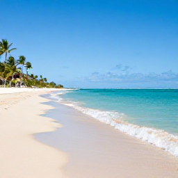 Caribbean Holidays, Puerto Rico Beaches, A sunny Puerto Rico beach with turquoise water, pale sand, palm trees and a relaxed April holiday atmosphere