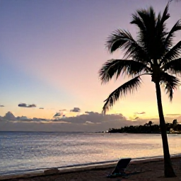 Caribbean Holidays, Puerto Rico Beaches, Relaxed Puerto Rico beach evening in January, with a colourful sunset over calm Caribbean water and palm silhouettes