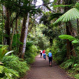 Caribbean Holidays, Puerto Rico Birdwatching, Birdwatchers exploring a forest trail in El Yunque National Forest, Puerto Rico