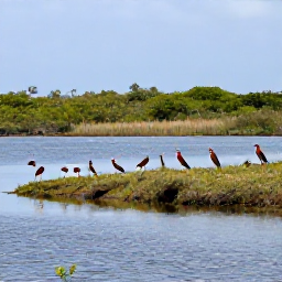 Caribbean Holidays, Puerto Rico Birdwatching, Birdwatchers viewing wading birds and herons beside a calm Puerto Rican wetland