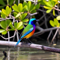 Caribbean Holidays, Puerto Rico Birdwatching, Colourful Puerto Rican birds among mangroves and wetland vegetation near a coastal lagoon