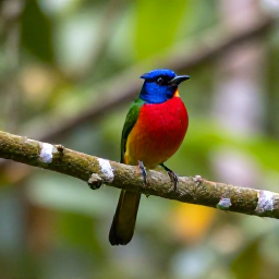 Caribbean Holidays, Puerto Rico Birdwatching, Colourful Puerto Rican endemic bird perched on a branch in lush rainforest, with soft morning light