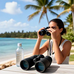 Caribbean Holidays, Puerto Rico Birdwatching, Comfortable August birdwatching excursion in Puerto Rico with binoculars, water and tropical scenery