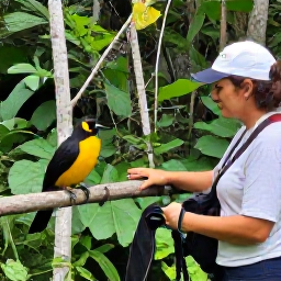 Caribbean Holidays, Puerto Rico Birdwatching, Friendly birdwatching guide helping travellers identify tropical birds in a Puerto Rico nature reserve