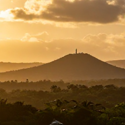 Caribbean Holidays, Puerto Rico Birdwatching, Puerto Rico sunset over tropical hills and forest, representing a relaxed wildlife holiday