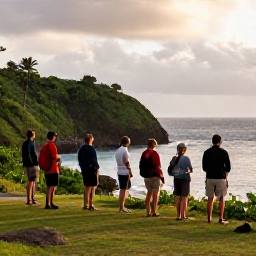 Caribbean Holidays, Puerto Rico Birdwatching, Relaxed birdwatchers enjoying a scenic Puerto Rico coastline after a morning wildlife walk