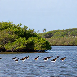 Caribbean Holidays, Puerto Rico Birdwatching, Wetland birdwatching beside calm coastal water with mangroves and wading birds in Puerto Rico