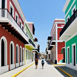Caribbean Holidays, Puerto Rico Business Class, Travellers exploring the colourful streets and historic Spanish architecture of Old San Juan
