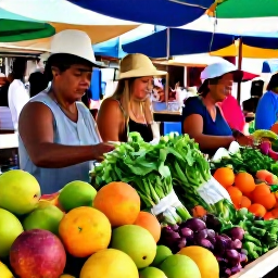 Caribbean Holidays, Puerto Rico Cooking, A colourful Puerto Rican outdoor market in July, with tropical fruit, herbs, spices and friendly local vendors