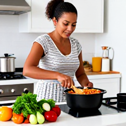 Caribbean Holidays, Puerto Rico Cooking, Local Puerto Rican cook preparing sofrito and traditional ingredients in a bright home kitchen