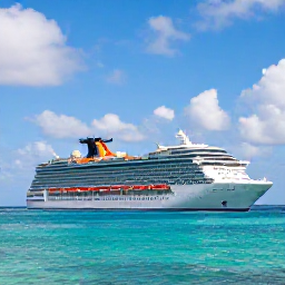 Caribbean Holidays, Puerto Rico Cruises, A modern cruise ship sailing past Puerto Rico's green coastline beneath a bright April sky