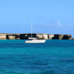 Caribbean Holidays, Puerto Rico Diving, A dive boat heading towards the dramatic coastline and turquoise waters of Puerto Rico on a sunny October morning