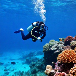 Caribbean Holidays, Puerto Rico Diving, A scuba diver exploring clear Caribbean water beside colourful coral reefs and tropical fish in Puerto Rico