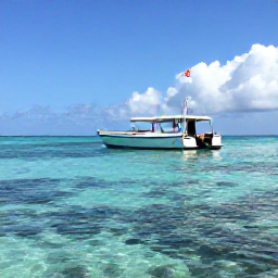 Caribbean Holidays, Puerto Rico Diving, Scuba diving boat moored above a calm reef near La Parguera, Puerto Rico, on a sunny August day