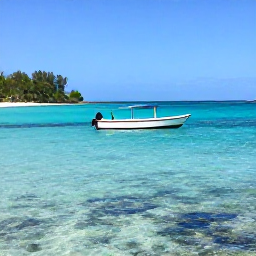 Caribbean Holidays, Puerto Rico Diving, Small dive boat arriving at a calm reef site beside the tropical coast of Puerto Rico