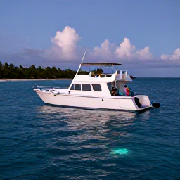 Caribbean Holidays, Puerto Rico Family Holidays, A family enjoying a calm boat trip through Puerto Rico's bioluminescent bay at dusk, with glowing blue-green water