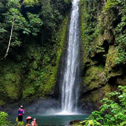 Caribbean Holidays, Puerto Rico Family Holidays, Family hiking through lush El Yunque National Forest in Puerto Rico, waterfalls and tropical greenery