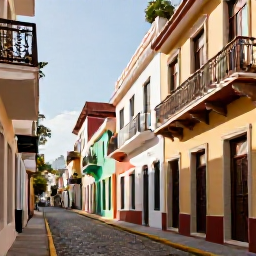 Caribbean Holidays, Puerto Rico February, Old San Juan in February with colourful colonial buildings, cobbled streets, balconies and warm afternoon sunlight