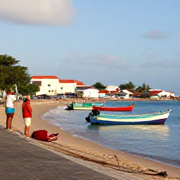 Caribbean Holidays, Puerto Rico Fishing, A lively Puerto Rican fishing village with colourful boats, a seaside promenade and anglers returning from a morning trip