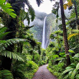 Caribbean Holidays, Puerto Rico Fly Drive, Dense tropical rainforest in El Yunque National Forest with a marked trail, waterfalls and misty green mountains