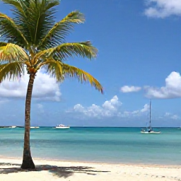 Caribbean Holidays, Puerto Rico Holidays, Bright Caribbean beach in Puerto Rico in June, palm trees, calm turquoise water and a relaxed holiday atmosphere