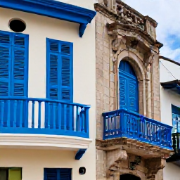 Caribbean Holidays, Puerto Rico Holidays, Colourful colonial streets in Old San Juan with blue shutters, balconies and historic stone buildings