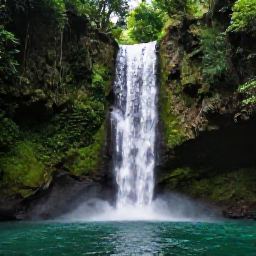 Caribbean Holidays, Puerto Rico Instagram, A lush tropical waterfall and emerald pool in El Yunque National Forest, Puerto Rico, surrounded by dense green rainforest